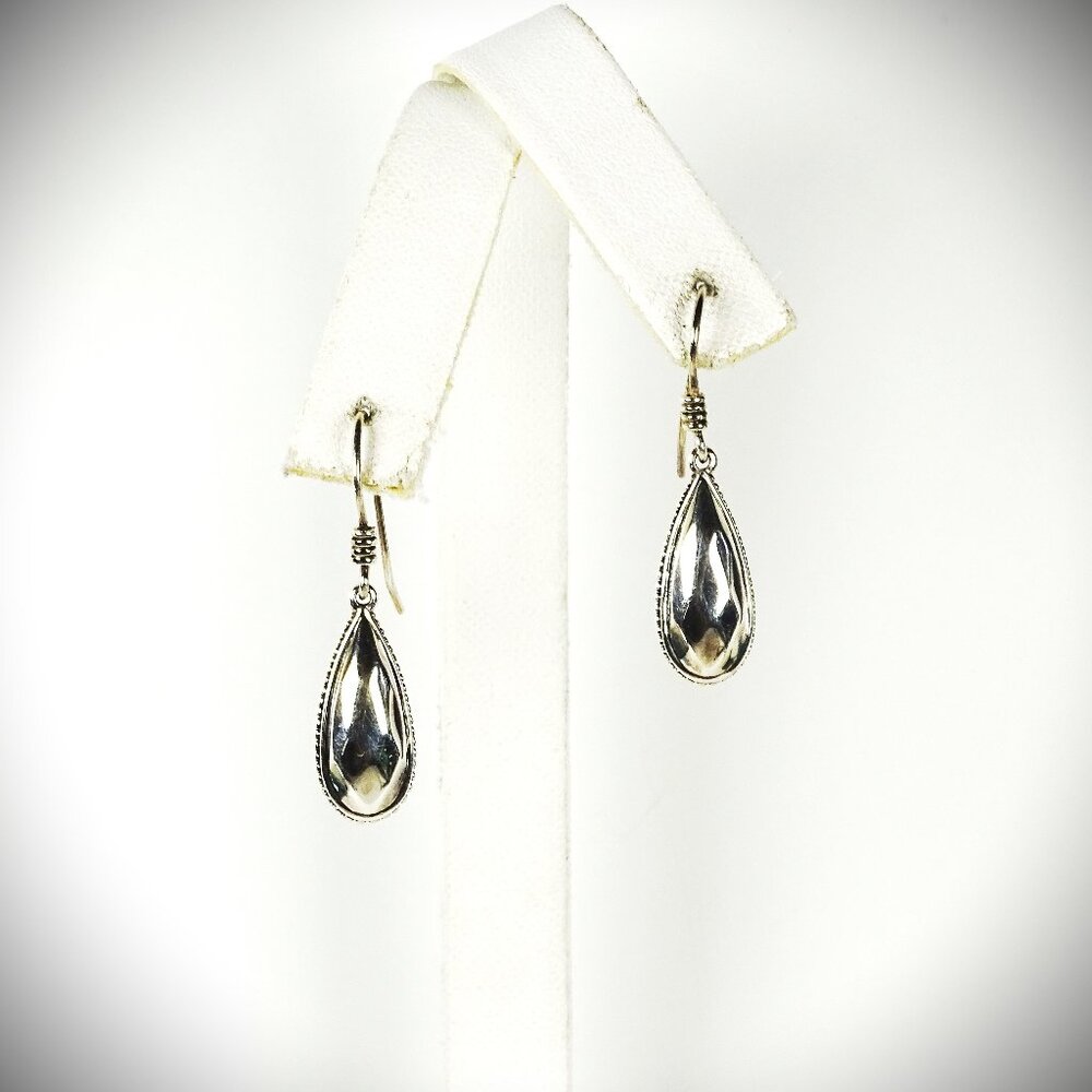 LAGOS Caviar Rock Collection Sterling Silver Faceted Teardrop Dangle Earrings